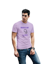 Music Is My Life Men Oversized 240 Lavender Oversized - Premium Cotton Men Wear