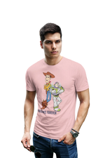 Woody And Buzz Friends Forever Men Oversized 240 Baby Pink Oversized - Premium Cotton Men Wear