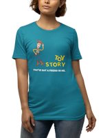 Toy Story Woody Women Oversized 240 Teal Blue Oversized - Premium Cotton Women Wear