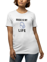 Music Is My Life Women Oversized 180 White Oversized - Premium Cotton Women Wear