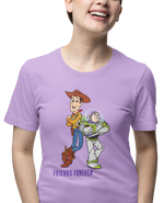Woody And Buzz Friends Forever Women Oversized 240 Lavender Oversized - Premium Cotton Women Wear