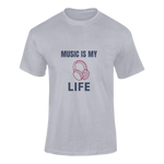 Men Regular Fit Tshirt - Music Is My Life Men Regular Fit Tshirt 180 Gray | Fullmoon Styles