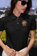 Comfortable Women Polo Shirt in Black - 220 GSM | Fullmoon Styles