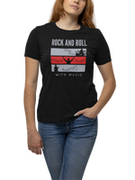 Rock N Roll With Music Women Oversized 240 Black Oversized - Premium Cotton Women Wear