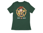 Women Regular Fit Tshirt - Toy Story Woody Sheriff Women Regular Fit Tshirt 180 Bottle Green | Fullmoon Styles