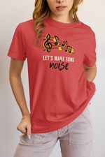 Lets Make Some Noise Women Regular Fit Tshirt 180 Red Regular Fit Tshirt - Premium Cotton Women Wear