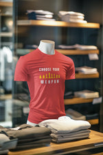 Red Regular Fit Tshirt - Chess Choose Your Weapon Men Regular Fit Tshirt 180 Design | Men Fashion