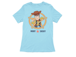Women Regular Fit Tshirt - Toy Story Woody Sheriff Women Regular Fit Tshirt 180 Sky Blue | Fullmoon Styles