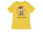Women Regular Fit Tshirt - Toy Story Woody Sheriff Women Regular Fit Tshirt 180 Yellow | Fullmoon Styles