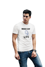 Music Is My Life Men Oversized 240 White Oversized - Premium Cotton Men Wear