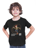 Black Regular Fit Tshirt - Woody Cowboy Mode On Kids Regular Fit Tshirt 180 Design | Kids Fashion