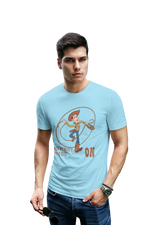 Comfortable Men Regular Fit Tshirt in Sky Blue - 180 GSM | Fullmoon Styles