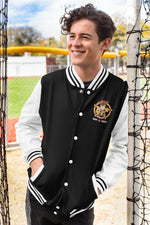Premium Black Varsity Jacket for Men - 320 GSM Cotton | Fullmoon Styles