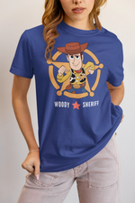 Toy Story Woody Sheriff Women Regular Fit Tshirt 180 Royal Blue Regular Fit Tshirt - Premium Cotton Women Wear