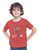 Kids Regular Fit Tshirt - Woody Cowboy Mode On Kids Regular Fit Tshirt 180 Red | Fullmoon Styles