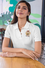 Premium White Polo Shirt for Women - 220 GSM Cotton | Fullmoon Styles