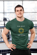 Comfortable Men Regular Fit Tshirt in Bottle Green - 180 GSM | Fullmoon Styles