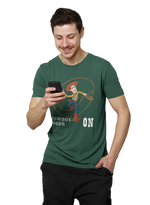Comfortable Men Regular Fit Tshirt in Bottle Green - 180 GSM | Fullmoon Styles