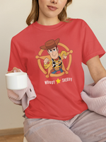 Toy Story Woody Sheriff Women Oversized 210 Red Oversized - Premium Cotton Women Wear