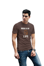 Music Is My Life Men Oversized 210 Brown Oversized - Premium Cotton Men Wear