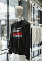 Black Regular Fit Sweatshirt - Rock N Roll With Music Men Regular Fit Sweatshirt 320 Design | Men Fashion