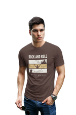 Rock N Roll With Music Men Oversized 210 Brown Oversized - Premium Cotton Men Wear