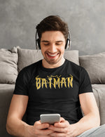 Batman Men Regular Fit Tshirt 180 Black Regular Fit Tshirt - Premium Cotton Men Wear