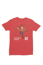 Men Oversized - Woody Cowboy Mode On Men Oversized 210 Red | Fullmoon Styles