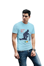 Comfortable Men Regular Fit Tshirt in Sky Blue - 180 GSM | Fullmoon Styles