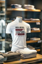 White Oversized - Rock N Roll With Music Men Oversized 240 Design | Men Fashion