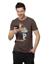 Woody And Buzz Friends Forever Men Oversized 210 Brown Oversized - Premium Cotton Men Wear