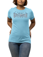Women Regular Fit Tshirt - Batman Women Regular Fit Tshirt 180 Sky Blue | Fullmoon Styles