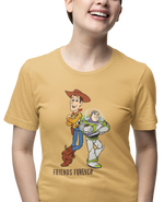Woody And Buzz Friends Forever Women Oversized 240 Beige Oversized - Premium Cotton Women Wear