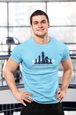 Comfortable Men Regular Fit Tshirt in Sky Blue - 180 GSM | Fullmoon Styles