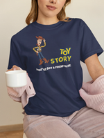 Toy Story Woody Women Regular Fit Tshirt 180 Navy Blue Regular Fit Tshirt - Premium Cotton Women Wear