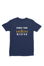 Men Regular Fit Tshirt - Chess Choose Your Weapon Men Regular Fit Tshirt 180 Navy Blue | Fullmoon Styles