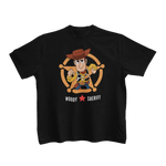 Kids Regular Fit Tshirt - Toy Story Woody Sheriff Kids Regular Fit Tshirt 180 Black | Fullmoon Styles