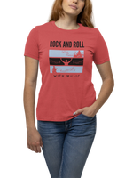 Rock N Roll With Music Women Oversized 240 Red Oversized - Premium Cotton Women Wear