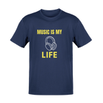Music Is My Life Men Oversized 210 Navy Blue Oversized - Premium Cotton Men Wear