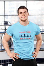 Comfortable Men Regular Fit Tshirt in Sky Blue - 180 GSM | Fullmoon Styles