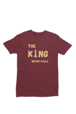 Men Regular Fit Tshirt - King Never Falls Men Regular Fit Tshirt 180 Maroon | Fullmoon Styles