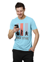 Comfortable Men Regular Fit Tshirt in Sky Blue - 180 GSM | Fullmoon Styles