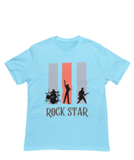 Men Regular Fit Tshirt - Rock Star Men Regular Fit Tshirt 180 Sky Blue | Fullmoon Styles