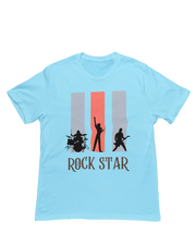 Men Regular Fit Tshirt - Rock Star Men Regular Fit Tshirt 180 Sky Blue | Fullmoon Styles