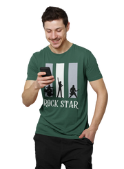 Comfortable Men Regular Fit Tshirt in Bottle Green - 180 GSM | Fullmoon Styles