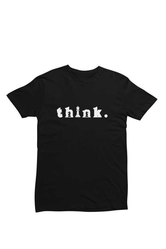 Men Regular Fit Tshirt - Chess Think Men Regular Fit Tshirt 180 Black | Fullmoon Styles