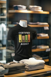 Black Regular Fit Tshirt - Certified Book Addict Men Regular Fit Tshirt 180 Design | Men Fashion