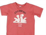 Kids Regular Fit Tshirt - Good Day To Read Kids Regular Fit Tshirt 180 Red | Fullmoon Styles