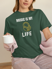 Comfortable Women Regular Fit Tshirt in Bottle Green - 180 GSM | Fullmoon Styles