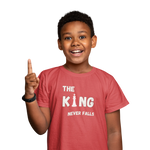 Kids Regular Fit Tshirt - King Never Falls Kids Regular Fit Tshirt 180 Red | Fullmoon Styles